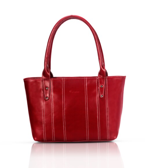 SNEAZ Women Leather Classic Hand Bags | Ladies Purse Travel Shoulder Bags Tote for Women College Girls - Large , Red (SNZ-B-067008)