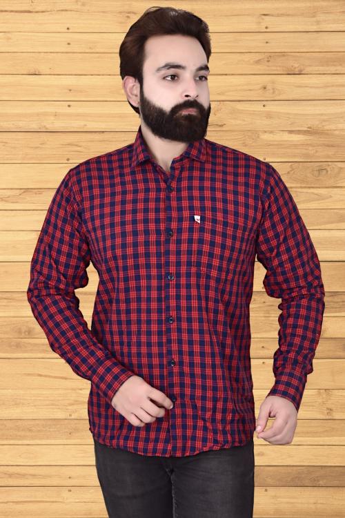 Marc Laurent Men Red Checkered Cotton Blend Shirt - XXL