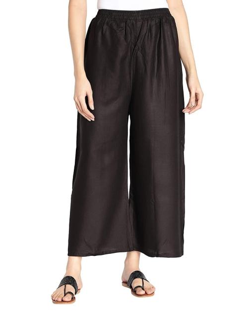 S SAROSE CLOTHING Palazzo Pants for Women|SIZE:-XL|COLOUR:-BLACK
