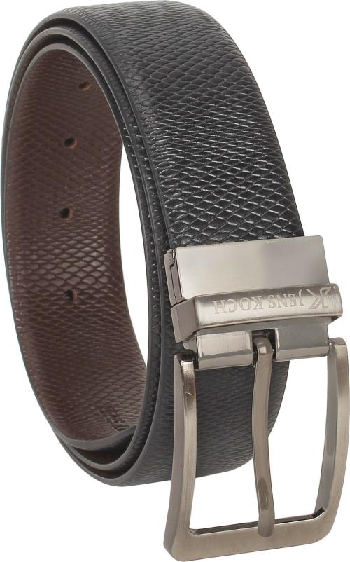 Jens Koch Men Brown, Black Genuine Leather Reversible Belt - 36