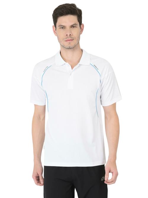 LOTTO MEN DRAGON TECH WHITE POLO TOP