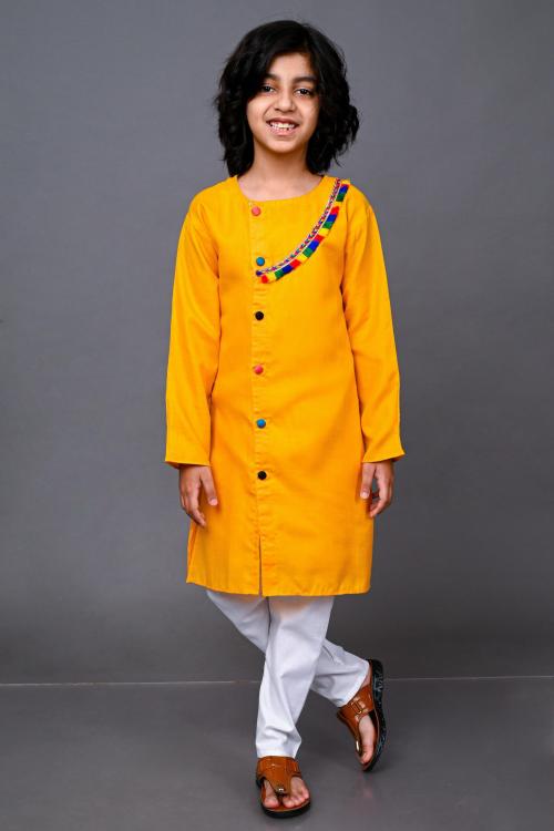 Vesham Boys Solid Cotton Blend Single Kids' Ethnic Sets