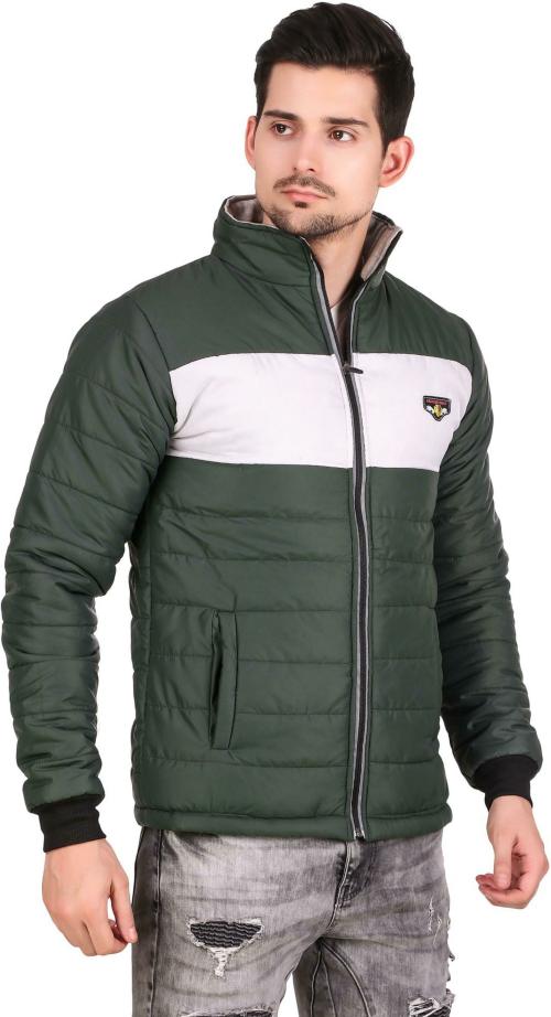 Christy World Men Dark Green Quilted Jacket
