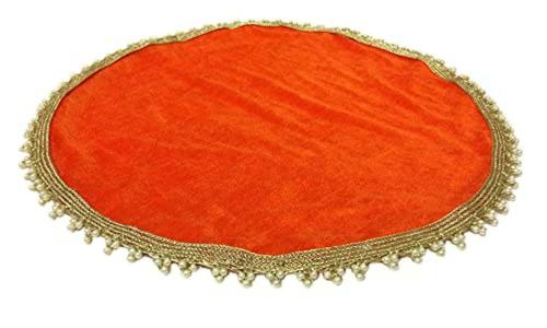 LOOPS N KNOTS Handcrafted Karwa Chauth Decorative Pooja Thali Cover 30.48 x 30.48 x 2.54 cm
