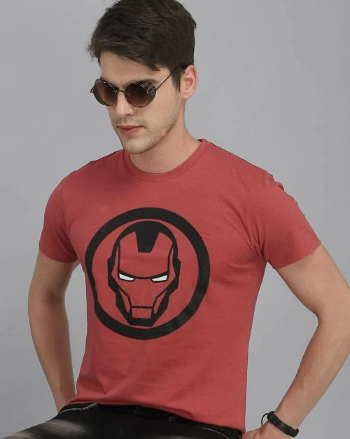 T-shirt Homme Iron Man - Design Super-héros Marvel, 100% Coton, Tailles S à 5XL