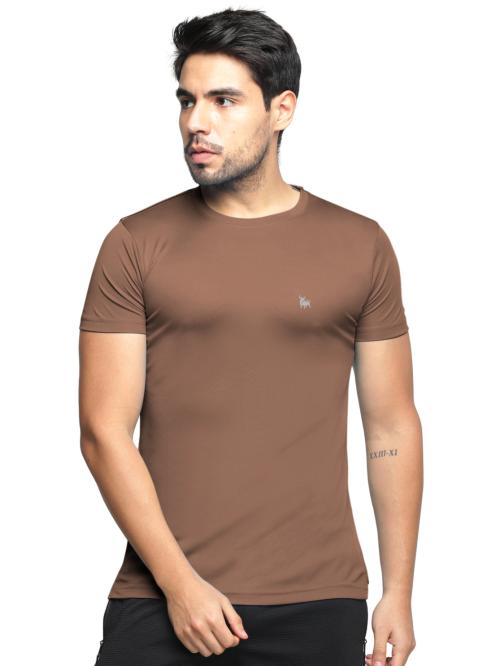 BULLMER Brown Half sleeve Single Round Neck T-shirt For Men T Shirt For Men | Men T Shirt | Men Tshirt | Tshirt for Men | T Shirts | Tshirts | Oversized Tshirt | Men Tshirt