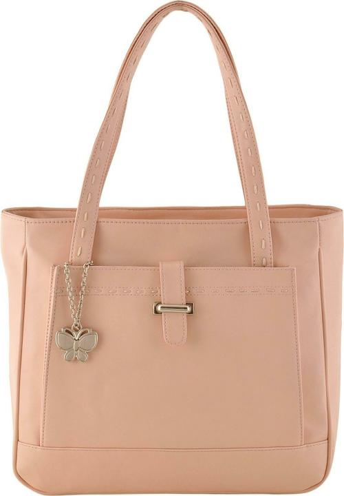 Butterflies Pink PU Magnetic Snap Handbag