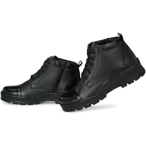 celtica Mens's Pure Leather Black Zipper DMS Shoes Police Army NCC Dress up Combat Boots with Zip (Numeric_6)