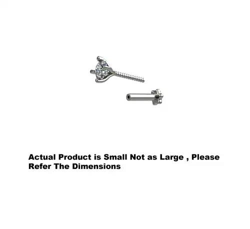 SOMYA Pure 925 Sterling Silver Round Nosepin in Screw Design Cubic-Zirconia Nose Pin Stud for Women Girls With Certificate Of Silver Purity