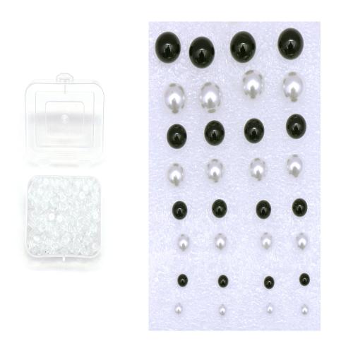 Stylish White & Black Pin Ball Acrylic Designed Stud Earrings for Women & Girls Plastic Stud Earring