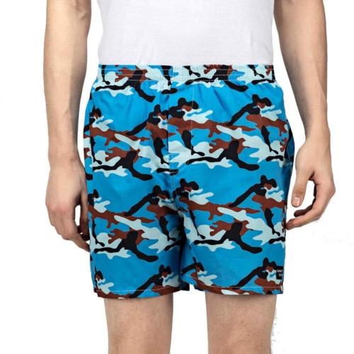 Whats Down Men Blue Digitally Printed Pure Cotton Camo Boxers - 28 to 30 inch