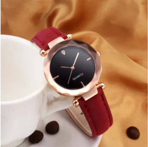 ILOZ Latest New Stylish Trendy Rich Look Designer Red Leather belt New fashion watch for women