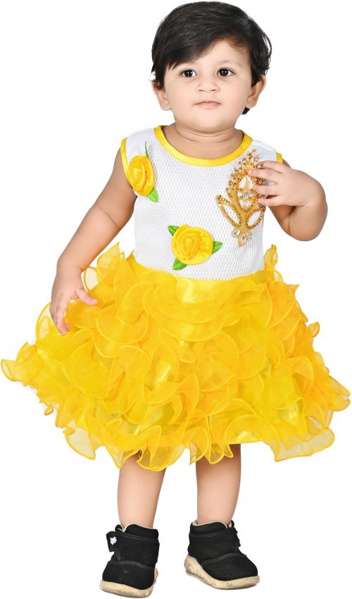 MARUF DRESSES Baby Girls Yellow Net A Line Dress 9 12 M JioMart