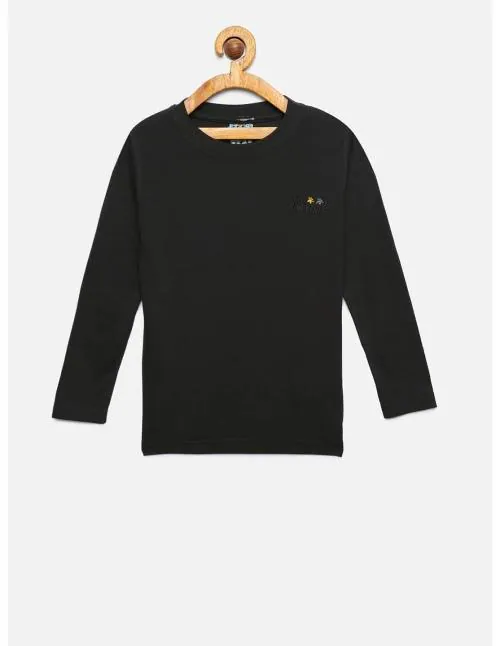 DONGLI Full Sleeve Grey top Boys Casual Pack of 1 Tshirts