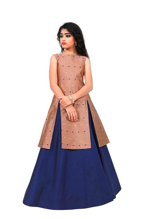 FELIZ THE DESIGNER STUDIO Girls Brown Modern Indo Western Dress