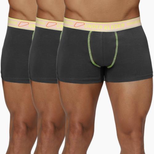 UNDER KLEDER Men's Cotton Underwear(Pack of 3).Virgin cotton trunks for all day sweat free performance.