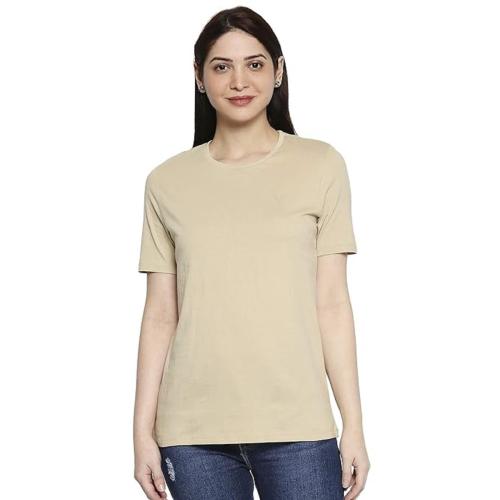 AMMARZO - Solid Casual Top/Tees for Women in Cotton Fabric with Short Sleeves