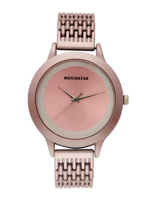 Watchstar Analogue Pink Dial Pink Strap Watch For Women