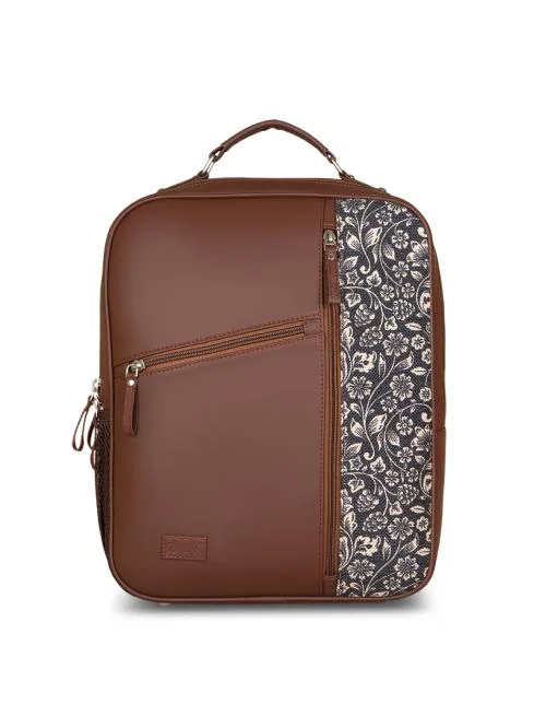 Zouk Unisex Black Floral Printed Laptop Backpacks for Office , College and Travel| Fits upto 15.6 Inch Laptop