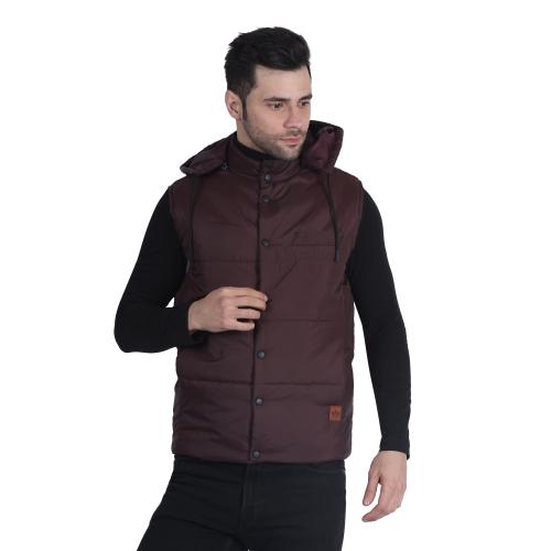 Barcelona Men Solid Colour Wine Jacket