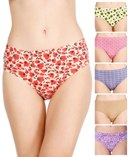 Buy Lux Cozi Multicolor Printed Cotton Pack of 6 Panties Online at