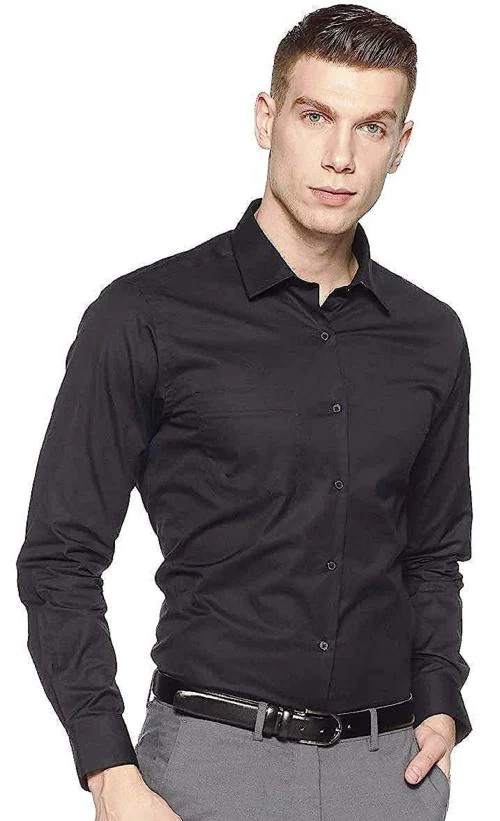 DECAMBRIDGE Formal Shirts for Men Full Sleeves Regular fit Plain Polyester Cotton Long arms Gents Full Shirts for Office Evenings Parties