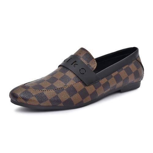 Equila Strip Chess Loafers - GOLD