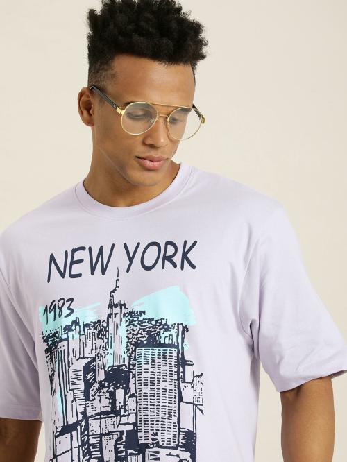 Difference of Opinion Lilac Graphic Oversized T-Shirt