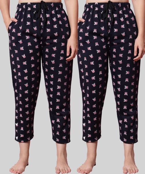 Anixa Women Multicolor18 Cotton Printed Pack of 2 Pyjamas