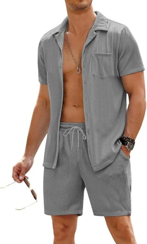 OOKSIN Premium Soft & Cotrise Stuff Shirt & Shorts Set For Men