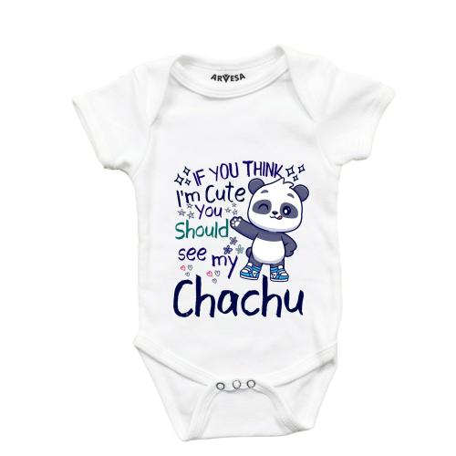 Arvesa You See My Chachu Theme Unisex Baby 6-9 Month White Romper OnesieR-1175-L-WHITE