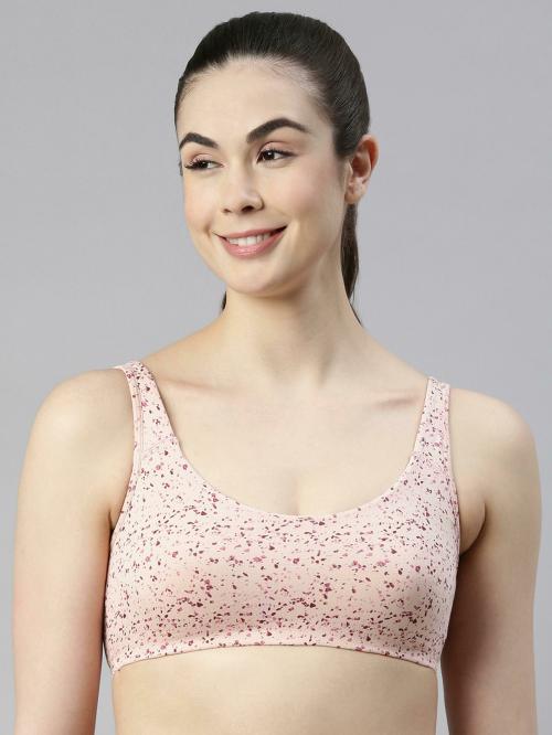 Enamor SB06 Low-Impact Cotton Lounge Bra for Women- High Coverage, Non Padded and Wirefree