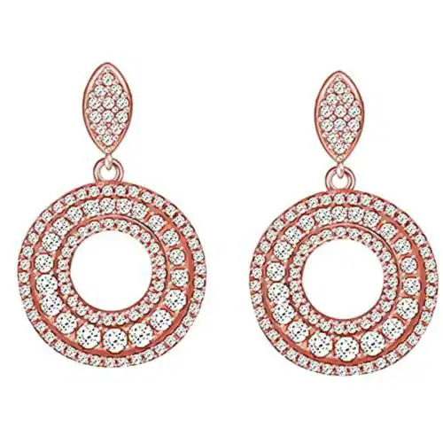 Giva Sterling Silver Classic Rose Gold Earring For Women