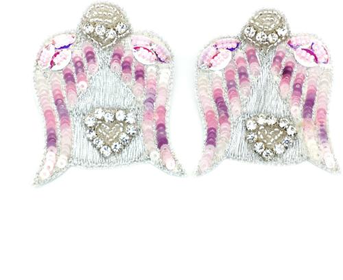 PGYG Mother of Pearl,Fabric,Crystal Purple&White Earring Set for Women