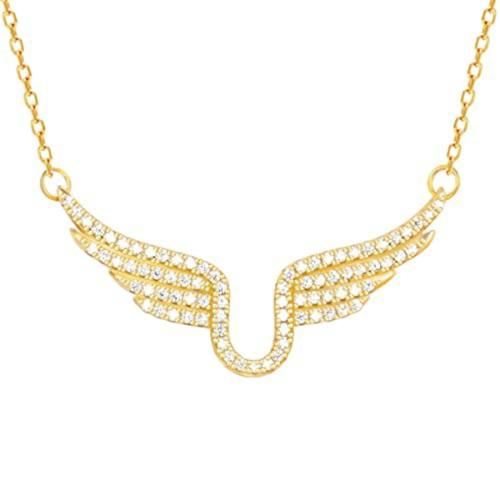 Giva Sterling Silver Golden Studded Fluttering Necklace For Women