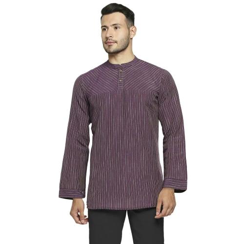 ARCHATTIRE Men Off White Plain Cotton Short Kurta (3XL)