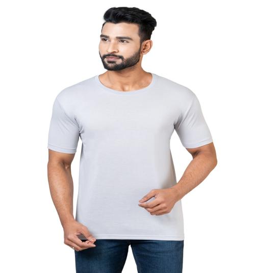 Powermerc Trendy Solid Men Grey Tees