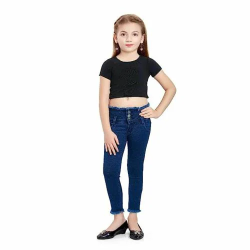 Savita Fashion Wear Kids Stylish Denim Jeans For Girls (3 Button)
