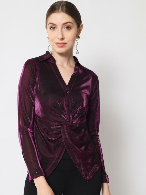 Orchid Blues Fuschia Shimmer Twisted Shirt