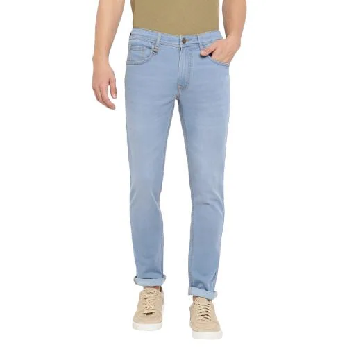 Buy Red Chief Slim Fit Cotton Poly Lycra Blue Solid Casual Jeans for