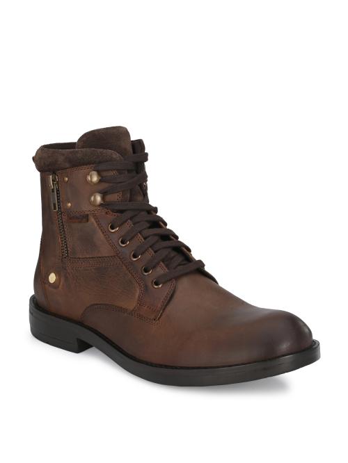 Delize waxy Italian leather derby Boots For Men