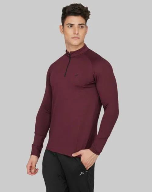 VECTOR X Men Red Solid Polyester T-shirt