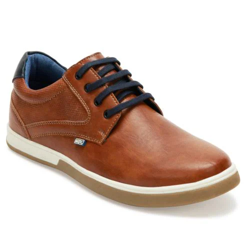 ID Men's Tan Lace-Up Casual Shoes