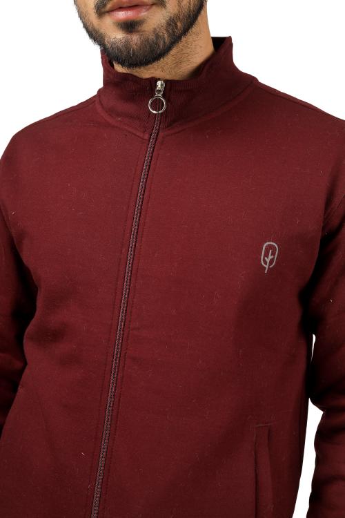 BlueFicus Men's Travel Pure Cotton Zipper Jacket Solid Plain Sports Summer Gym Workout Running Travel Trekking and Sunscreen Jacket for Men Boys Winter Casual Wear Jacket (Maroon Size-M)