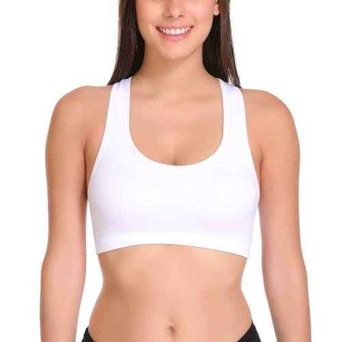 SONA Women's Cotton Seamless Non Padded Racerback Sports Bra