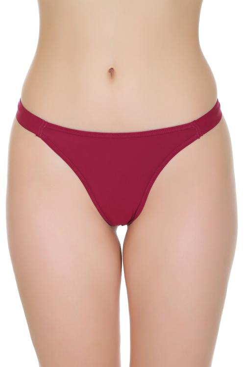 GirlsRamp Women Seamless Thong Panty - Burgundy
