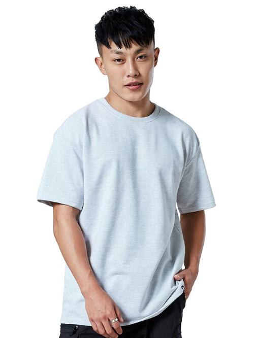 The Souled Store Men Grey Solid Cotton, Polyester T-Shirts