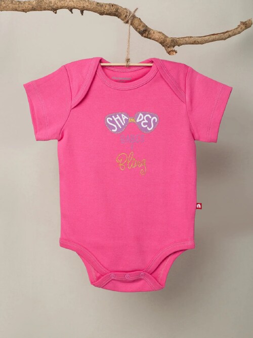 Nino Bambino 100% Organic Cotton Slogan Print Short Sleeve Bodysuits For Baby Girl - (6-12 Months)