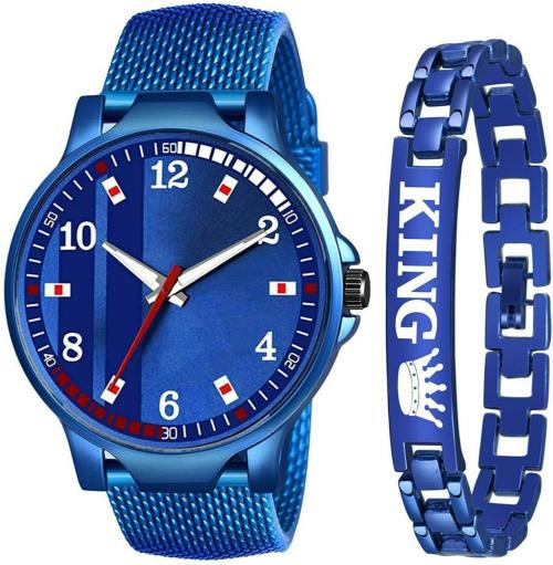 Bolun Analog Blue Dial Blue Strap Watch For Men