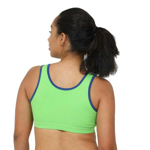ENVIE Women's Molded Cotton Sports Bra/Full Coverage, Non-Padded, Non-Wired, T-Shirt Type Bra/Workout/Yoga Ladies Inner Wear Daily Use Sports Bra - Green (XXL)